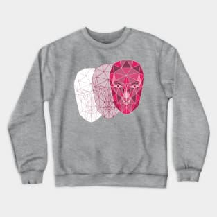 Geometric Female Face in pink Red Crewneck Sweatshirt